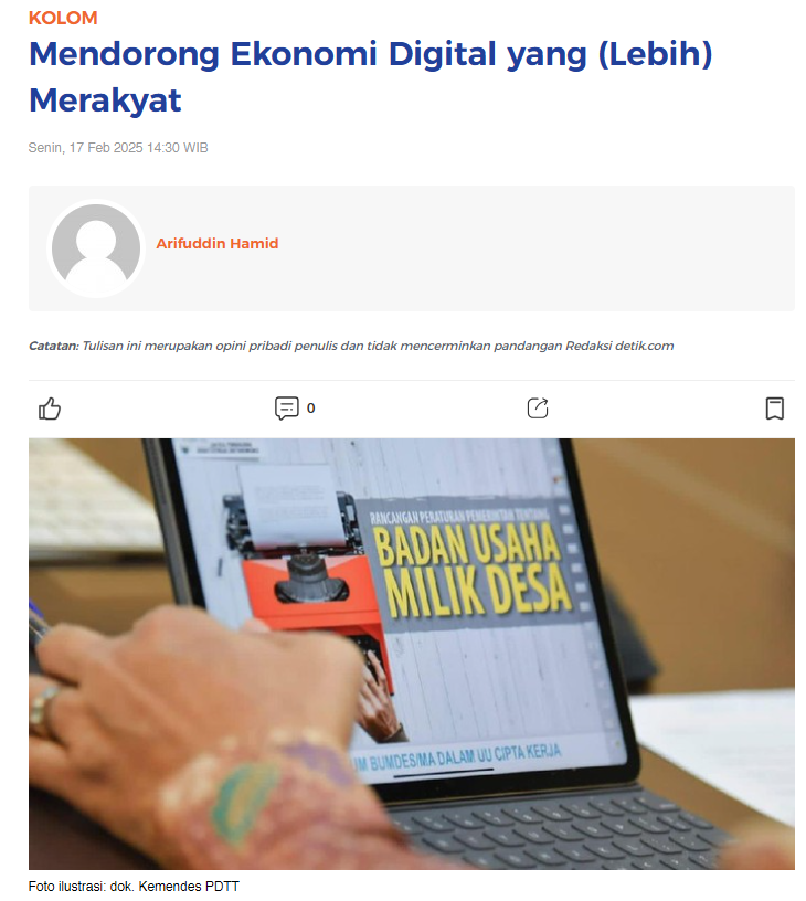 Mendorong Ekonomi Digital yang (Lebih) Merakyat
