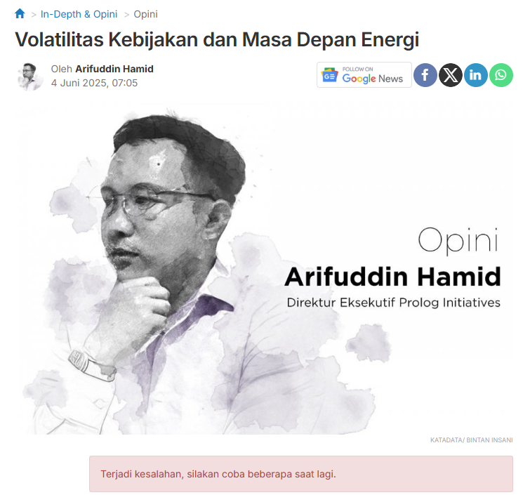 Volatilitas Kebijakan dan Masa Depan Energi
